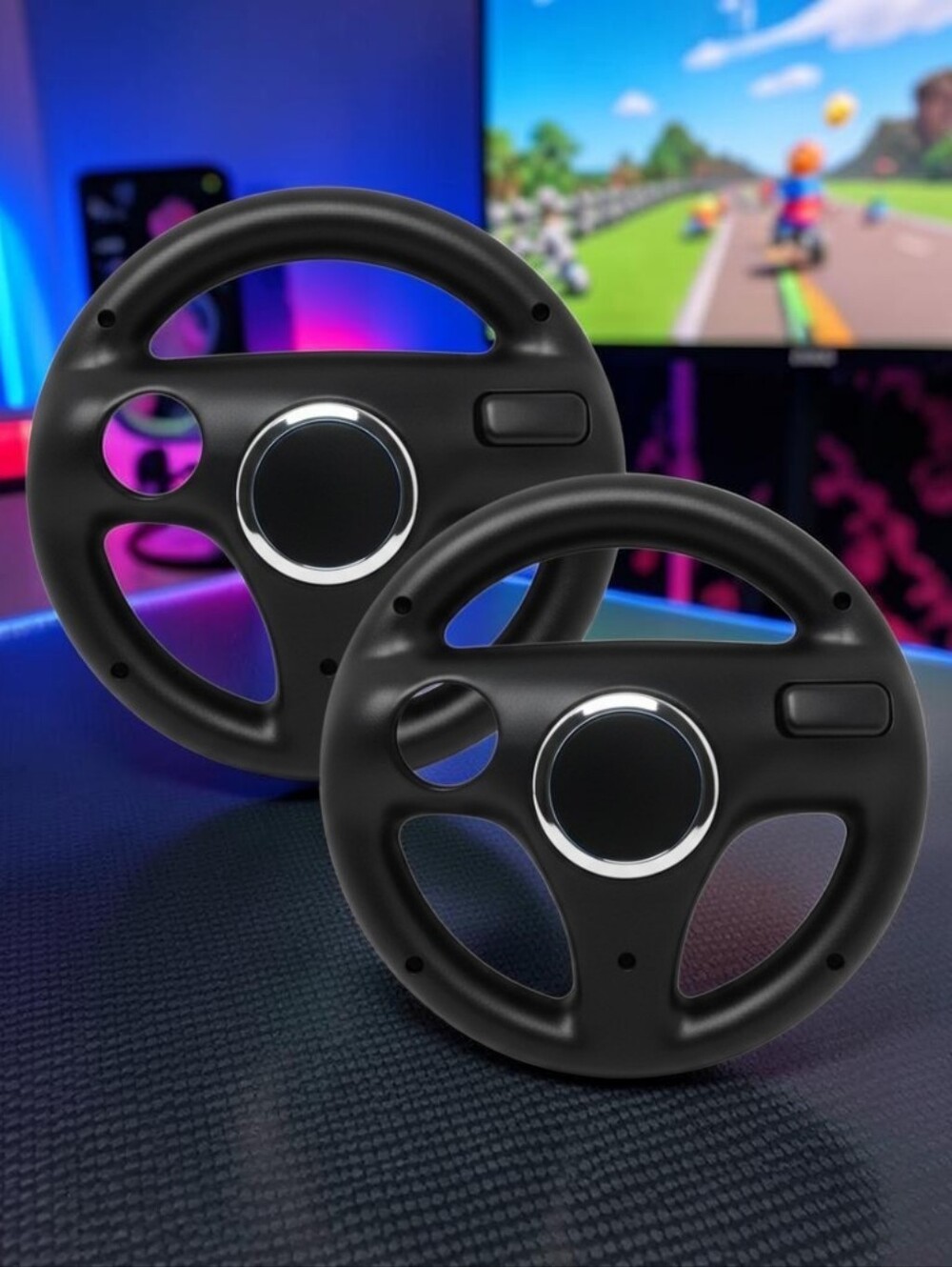 2-Pack Nintendo Wii Wheel Steering Wheel Controller Attachment Black RVL-024 New